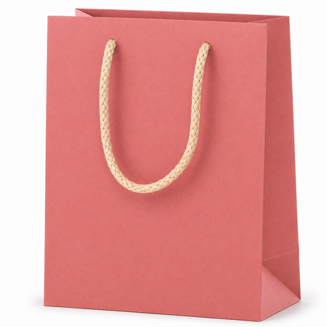 Shopper in Carta Mini con Cordone Base Avana