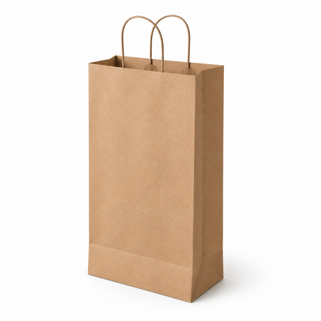 Shopper in Carta Avana Porta 1 e 2 Bottiglie
