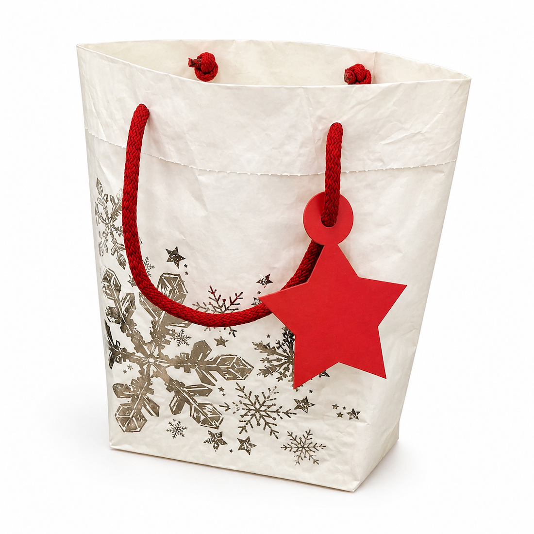 Shopper in Carta Concrete Star Rosso