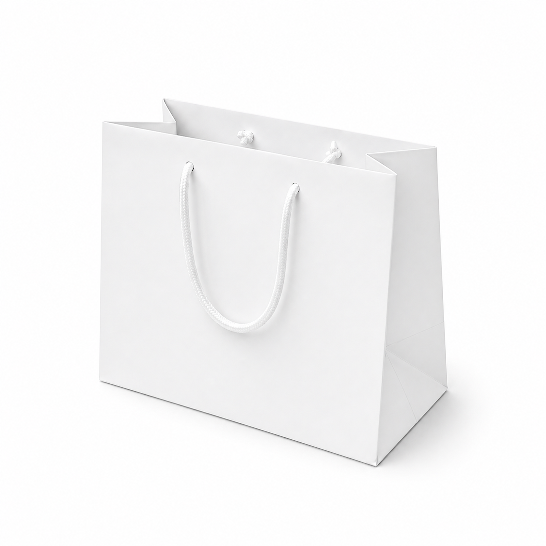 Shopper in Carta White Plastificata Opaca 4 Nodi