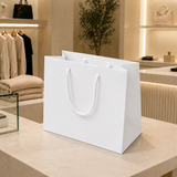 Shopper in Carta White Plastificata Opaca 4 Nodi