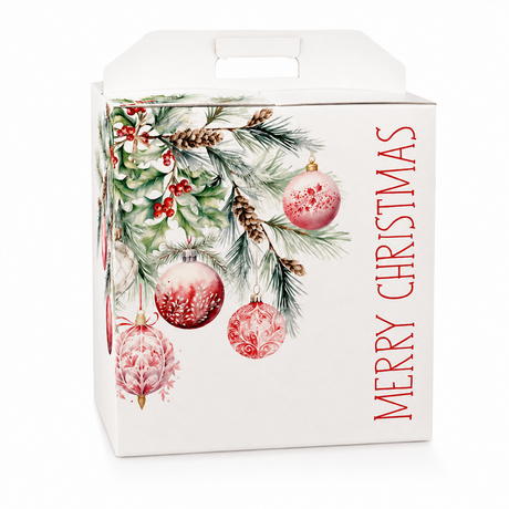 Scatola Porta Panettone + Bottiglia Linea Addobbi di Natale