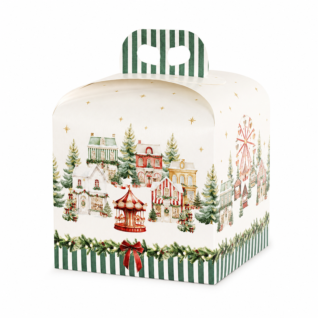 Scatola Porta Panettone Linea Market Verde