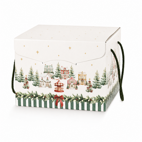 Scatola Segreto con Cordone Porta Panettone Linea Market Verde
