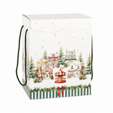 Scatola Confezione Regalo Porta Panettone + Bottiglia Linea Market Verde