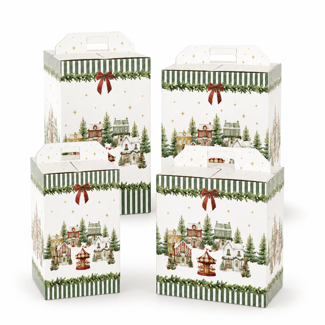 Scatola Porta Panettone + Bottiglia Linea Market Verde