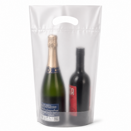 Shopper Porta 1-2-3 Bottiglie in Plastica Trasparente Riutilizzabile
