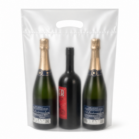Shopper Porta 1-2-3 Bottiglie in Plastica Trasparente Riutilizzabile
