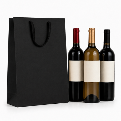 Shopper Porta 1,2 e 3 Bottiglie Nera