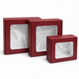 Scatole Modello Fast Con Finestra Linea Fibra Bordeaux
