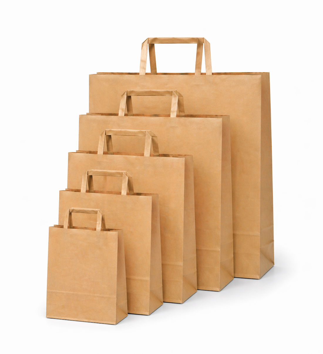 Shopper in Carta Kraft Avana Linea Premium con Maniglia Piatta – Ecologica e Resistente