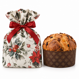Incarto Smerlato per Panettone Fantasia Stella di Natale