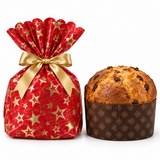 Incarto Smerlato per Panettone Fantasia Stars Rosso